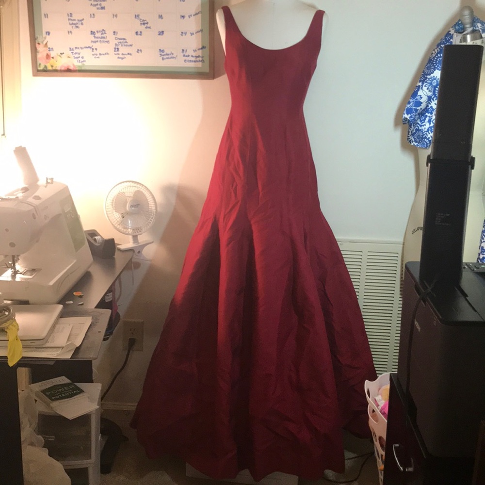 Halston Heritage Garnet Flared Gown.